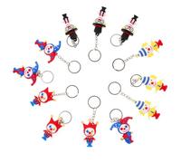 NOLITOY 12pcs Lovely Cartoon Clown Key Chains Bag Pendants Random Color Key Accessories for Backpack Purse Car Decorative Hanging Charms for Friends Family Random Color