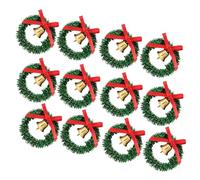 NOLITOY 12pcs Mini Bell Wreath Small Window Wreaths Dollhouse Decorations Furniture Ornaments Garlands Decoration Dollhouse Door Windows