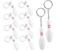 NOLITOY 12pcs Mini Bowling Pin Keychains PVC Metal Pendant Lightweight Sports Themed Party Favors and Keepsakes for Backpack Bag Phone Decoration