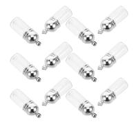 NOLITOY 12pcs Mini Glass Wish Bottle Pendants Tiny Cylinder Vial Charms with Hanging Hole Small Perfume Essential Oil Containers for DIY Jewelry Christmas Wedding Decor
