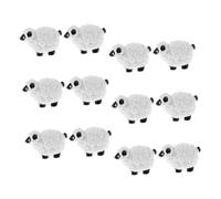 NOLITOY 12Pcs Mini Sheep Figurines Resin Animal Ornaments for Indoor Desktop Decor Compact Farm Animal Statues Cute Cartoon Style Miniature Sheep for Office Table Garden Decoration