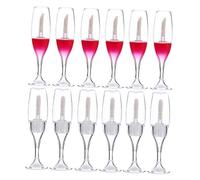 NOLITOY 12pcs Mini Wine Glass Shaped Empty Lip Gloss Tubes Refillable Portable Lip Glazes Bottles with Brush Head for DIY Makeup Travel