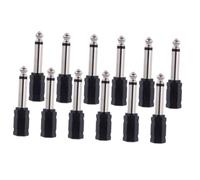 NOLITOY 12pcs Mono Jack Audio Converter Adapter Single Male to Female Connector for Mixer Amplifier Keyboard Electronic Drum Plug and Play with Anti-oxidation Design