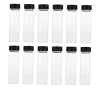 NOLITOY 12pcs Refillable Empty Glass Bottles Transparent Vials with Lids for Essential Oils Samples and Storage Airtight Design Capacity for Travel and Home Use