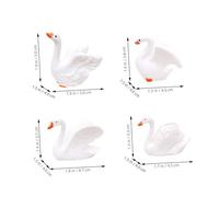 NOLITOY 12pcs Resin Miniature Cartoon Swan Figurines Compact Animal Decor for Home Desktop Flowerpot Decoration Cute White Swan Statue for Teens and Micro Landscape