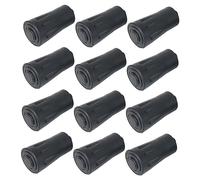 NOLITOY 12pcs Rubber Trekking Pole Tips Skid Foot Covers for Climbing Cane Crutch Pads Compatible with Hiking Sticks and Ski Poles Portable and Easy to Install Black