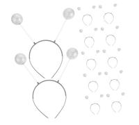 NOLITOY 12pcs Silver Glitter Antenna Ball Headbands for Women Lightweight Flexible Martian Boppers Comfortable Halloween Cosplay Costume Accessories for Party Fun