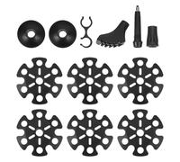 NOLITOY 12Pcs Trekking Pole Accessories Set with Tungsten Carbide Tips, Rubber Mud Baskets, Large Foot Caps, and 8-Shaped Buckles for Hiking and Walking Stick Replacement