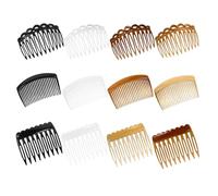 NOLITOY 12pcs Vintage Plastic Hair Combs with Teeth Lightweight French Side Twist Combs for Women Wedding Bun Chignon Styling Portable Hair Accessories for Elegant Hairstyles