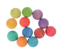 NOLITOY 12pcs Wood Rainbow Balls Educational for Frosted Colored Balls for Learning and Sensory Play Natural Solid Wood Smooth Surface for Easy Grip Early Childhood Development