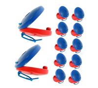 NOLITOY 12PCS Wooden Finger Castanets for Non-toxic Rhythm with Vibrant Red and Blue Colors Educational Musical Instruments for Coordination and Music Learning