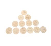 NOLITOY 13pcs Growth Commemorative Cards Wooden Newborn Cards Monthly for Shower Capture First Year Moments