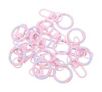 NOLITOY 14pcs Donut Spring Hook U Shaped Keychain Clips Small Hook Key Rings for Pet Collar Purse Charms DIY Crafts