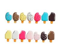 NOLITOY 14pcs Lifelike Resin Ice Cream Charms Set, Simulation Dessert Model Accessories for DIY Phone Case Decoration, Pretend Food for ’ Play Kitchen and Crafting Random Style