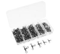 NOLITOY 150pcs Fishing Three Way Swivel Connector, Cross Line Barrel Design | Carbon Steel Build, Silver Finish, Saltwater and Freshwater Use, Fast Assembly, Multi-directional Line Links