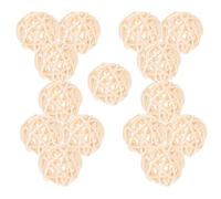 NOLITOY 15pcs Aromatherapy Rattan Balls 3cm Beige Natural Decorative Spheres Home Décor Vase Fillers for Christmas Tree Ornaments and Indoor Fragrance