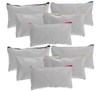 NOLITOY 15pcs DIY Blank Canvas Zipper Pouch Set for Crafting Makeup and Stationery Storage - 12cm x 21cm Beige Zippers for Personalization and Sublimation