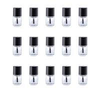 NOLITOY 15pcs Glass Nail Polish Bottles with Round Cap and Brush Transparent Refillable Containers for Gel Polish Portable Design for Salon and Travel Use