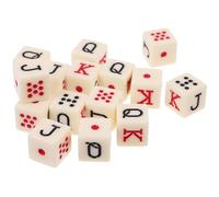 NOLITOY 15Pcs Ivory Spanish Poker Dice Set Square Corners Acrylic Letter Dice for Liars Game Portable Game Props for Birthday Celebrations and Family Evenings