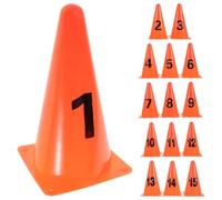 NOLITOY 15pcs Numbered Training Cones for Athletes in Orange Plastic, Enhancing Athletic Performance and Improving Skills, for Outdoor Use and Football Training Sessions