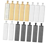 NOLITOY 15pcs Rectangle Pendant Trays for DIY Jewelry Making Silver Gold Black Options Versatile Craft Charms for Creative Projects for All Styles and Occasions