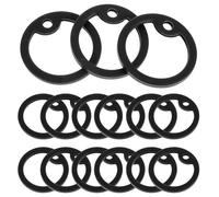NOLITOY 15pcs Silicone Dog Tag Silencers for Pet Dog Cat Comfortable Stretchable Round Mute Circles Black Soft Sturdy Accessories