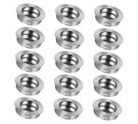 NOLITOY 15pcs Stainless Steel Flush Embedded Handles Smooth Recessed Pulls for Wardrobe Cabinet Doors Rust Resistant Hidden Door Handles Easy to Install