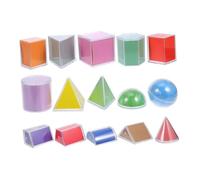 NOLITOY 15pcs Transparent Geometric Shape for Educational Math Manipulatives with Unfoldable Cards and Formula Sensory Light Table Learning Tool for Classroom and Home