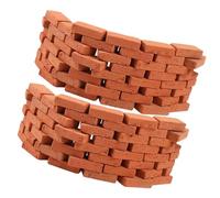 NOLITOY 16 Scale Miniature Simulation Red Brick Model Set for Dollhouse DIY Sand Table Building, Rectangle Mini Wall Bricks for Miniature Landscape and Craft Decoration