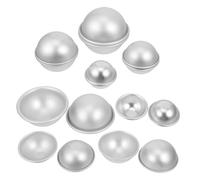 NOLITOY 16pcs Aluminum Alloy Sphere Bath Bomb Mold Set DIY Bath Salt Ball and Soap Making Hemisphere Molds Multi-Use Metal Sphere Shape Baking Tools and Crafts