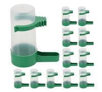 NOLITOY 16pcs Automatic Bird Water Drinker Feeder Cups Plastic 60ml Small Size for Cage Parakeets Budgies Cockatiels Pigeons Quails Small Animals Feeding Supplies
