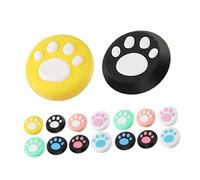 NOLITOY 16pcs Silicone Joystick Caps with Cute Cat Paw Design Non-slip Thumb Grip Covers for Controller Protection Comfortable and Stylish Analog Stick Covers Mixed Colors