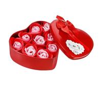 NOLITOY 1Pc Heart Shaped Soap Flower Present Box Exquisite Floral Scented Soap Present for Lovers for Home Decor and Bathing for Mother Day and Anniversaries