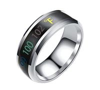 NOLITOY 1Pc Steel Temperature Display Couple Ring Unisex Finger Ring with Creative Design for Weddings Engagements Anniversaries and Special Occasions