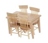 NOLITOY 1Set Miniature Furniture Set Dollhouse Dining Table and Chairs Realistic Model Accessories for Home Decoration and Photography Prop present for Collectors