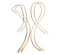 NOLITOY 2 Pairs Geometric Twisted Line Earrings for Women S925 Sterling Irregular Wave Curve Ear Danglers Shaped Studs and Tone