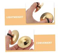 NOLITOY 2 Pairs Handheld Rhythm Finger Cymbals for Belly Dancing Precision Handmade Dance Percussion Instrument Stylish Gold and Silver for Performances and Practice Accessory