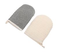 NOLITOY 2 Pcs Double-sided Sisal Washcloth Bath Mitts Exfoliating Shower Gloves Body Scrubbers for Men and Women Natural Loofah Shower Cleaning Mitts