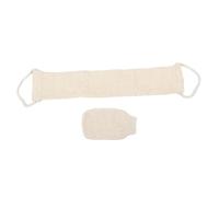 NOLITOY 2 Pcs Exfoliating Back Scrubber Set with Long Strap and Gloves Beige Dual-sided Body Scrub Towel for Men Women Portable Bath Washcloth for Deep Cleaning Relaxing Shower Back