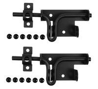 NOLITOY 2 Pcs Heavy Duty Sliding Bolt Latch for Wooden Gates with Padlock Hole Smooth Quiet Operation Iron Construction Security Barrel Bolt Lock for Garden Fence and Driveway Gate