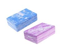 NOLITOY 2 Pcs High-density EVA Yoga Blocks Lightweight Fitness Bricks with Anti-slip Surface for Beginners Pilates Stretching and Meditation Camouflage Purple and Blue