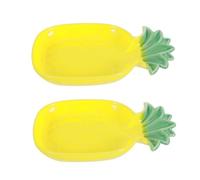 NOLITOY 2 Pcs Pineapple Ceramic Pet Bowls Small Animal Feeding Water Dish for Hamsters Rabbits Hedgehogs with Stable Non-tip Base Food and Water Bowl