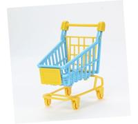 NOLITOY 2 Pcs PVC Simulation Mini Shopping Cart for Educational Role Play Trolley with Storage Rack Creative Pretend Play for Sorting and Motor Skill Development Random Color Random Color