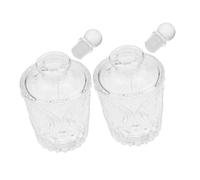 NOLITOY 2 Pcs Transparent Glass Diffuser Bottles Refillable Essential Oil Aroma Bottles for Home Office Spa Aromatherapy with Smooth Flat Base and Glass Design