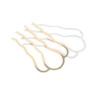 NOLITOY 2 Pcs U-shaped Four-tooth Metal Hair Fork Comb for Women French Hair Styling Sticks in Gold and Silver Secure Hold Pins for Updo Bun Holder Elegant Accessories for Weddings and