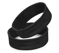 NOLITOY 2 Pcs Unisex Sweat Headbands for Running and Gyms, Stretchy Fabric Workout Headband Comfortable Fit, Not Easy to Deform, Thin and Stylish Sports Hairband in Black