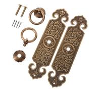 NOLITOY 2 pcs Vintage Chinese Style Metal Cabinet Handles Decorative Pull Rings for Dresser Drawer Cupboard Lightweight Antique Bronze with Screws Suitable for Wardrobe Closet Furniture