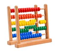 NOLITOY 2 Pcs Wooden Abacus for Sturdy Preschool Counting Frames with Beads Early Math Learning Tool for Brain Development and Chinese Cultural Education