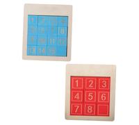 NOLITOY 2 Pcs Wooden Number Slide Puzzle for Early Educational Learning Tool with Smooth Edges Fine Motor Skill Development Number Cognition Game for Preschoolers