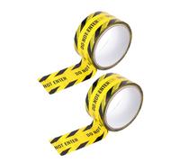 NOLITOY 2 Rolls Outdoor Warning Tape Self-adhesive Wear-resistant Caution Marking Tape Black Do Not Enter for Safety Warning Multi-use for Roads Home Office
